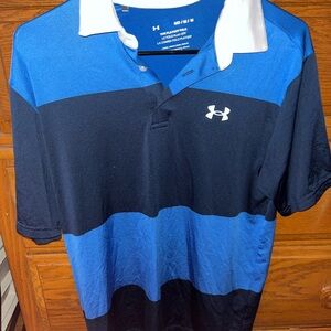 Under Armour Men's Polo in Blue, Navy, and White